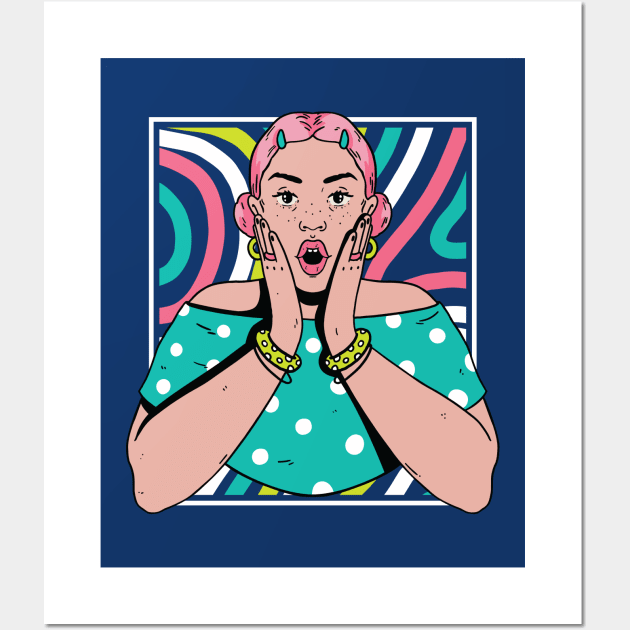 Chisme Queen Pop Art Portrait of Young Woman Gossip Vibe Wall Art by SLAG_Creative